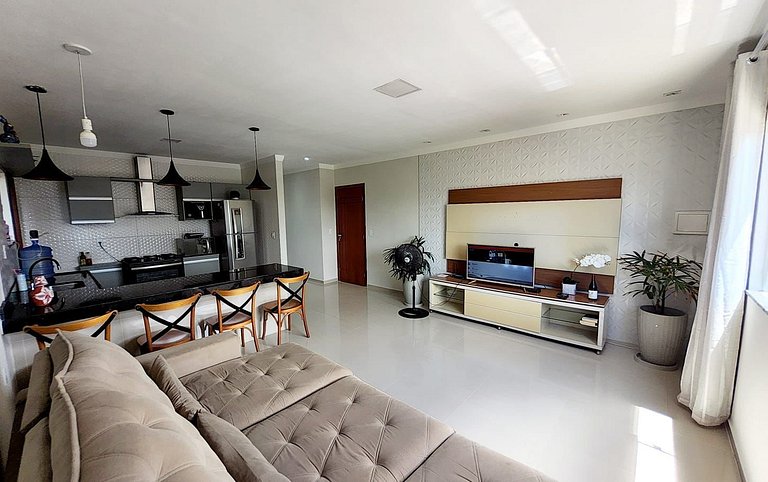 Apto amplo com 2/4 xurupita na orla de porto