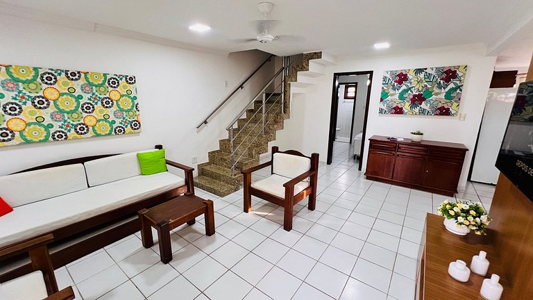 Duplex 3 suítes 300m praia churrasqueira privativa